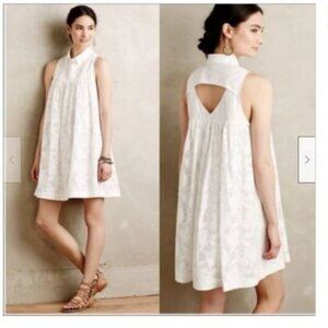 HD in Paris Anthropologie White Lace Sleeveless Cutout Mini Petite Dress…